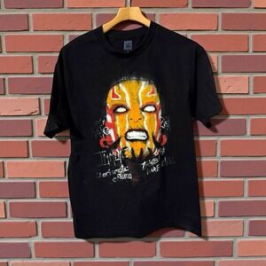 Large Jeff Hardy Mens Black WWE Wrestling Obsolete Face Paint Graphic T Shirt